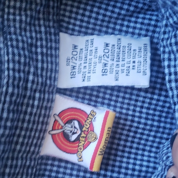 VTG LOONY TOONS TWEETY PICNIC TABLE STYLE BUTTON UP SHIRT - Picture 5 of 11